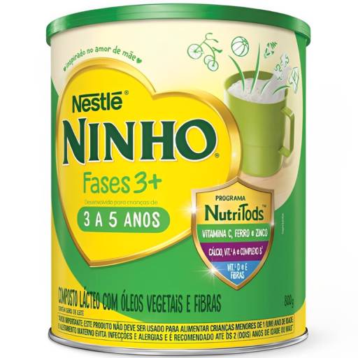 COMPOSTO LÁCTEO NINHO FASES 3+ NESTLÉ 3 A 5 ANOS 800G Ninho 800g em São José do Rio Preto, SP por Farmácia Inova do Compremix