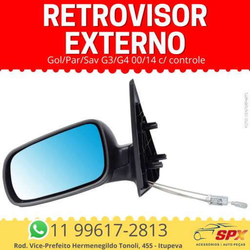 RETROVISOR EXTERNO GOL/PARATI/SAVEIRO G3/G4 C/ CONTROLE em Itupeva, SP por Spx Acessórios e Autopeças