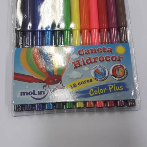 Caneta hidrográfica 12 cores molin por Bazar Baladi