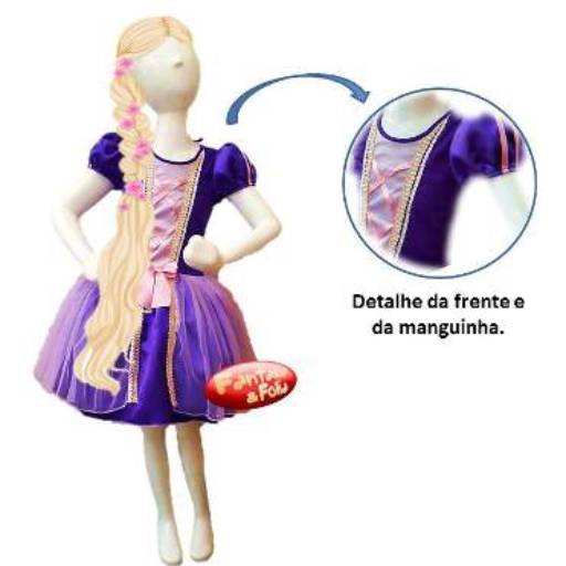 2900 - Vestido princesa da Torre infantil (4 a 10) em Tietê, SP por Fantasia & Folia