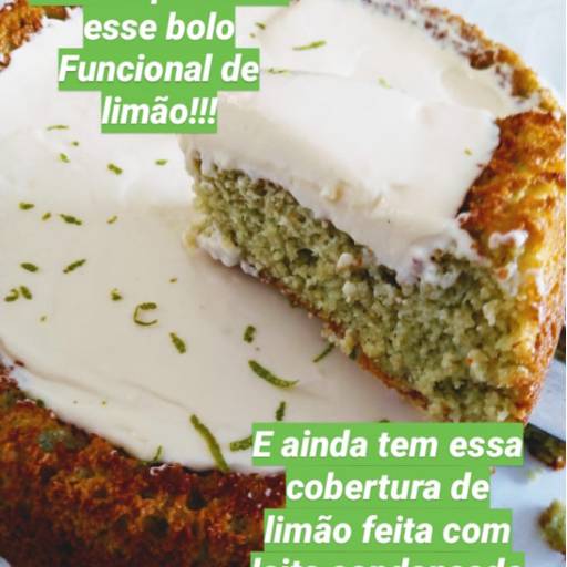 Bolo funcional de limão com cobertura de brigadeiro fake de limão em Jundiaí, SP por Sweet Fit Jundiaí