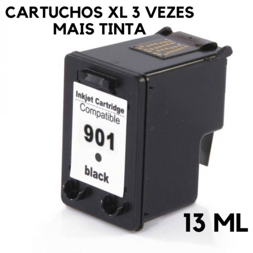 CARTUCHO TINTA HP 901 CC653AB BLACK COMPATÍVEL