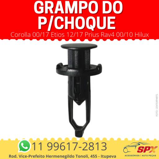 Grampo do P/choque Corolla 00/17 Etios 12/17 Prius Rav4 00/10 Hilux em Itupeva, SP por Spx Acessórios e Autopeças