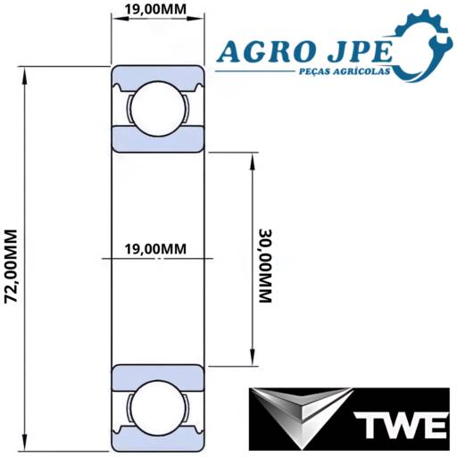 ROLAMENTO TWE 6306 2RS C3 em São Pedro do Turvo, SP por Agro Jpê peças agrícolas
