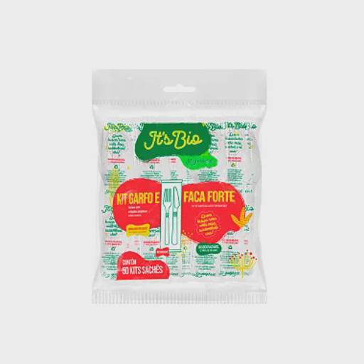 Kit Sache Garfo e Faca Branco Its Bio 50un | Strawplast