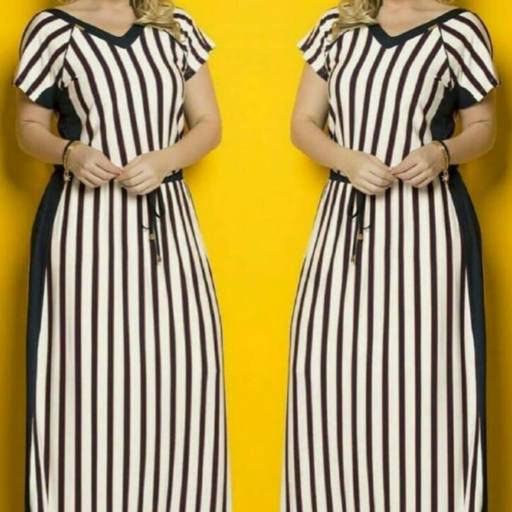 Vestido de Malha Listras (Disponível no Tamanho: 48/50)