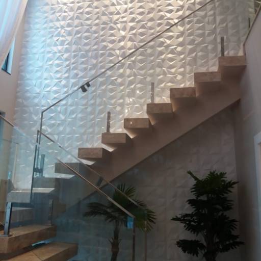 Placa Revestimento 3d Auto Adesiva Poly 50x50cm Poliestireno (PVC)