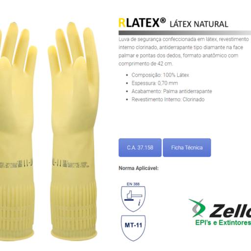 Luva Latex Natural Antiderrapante