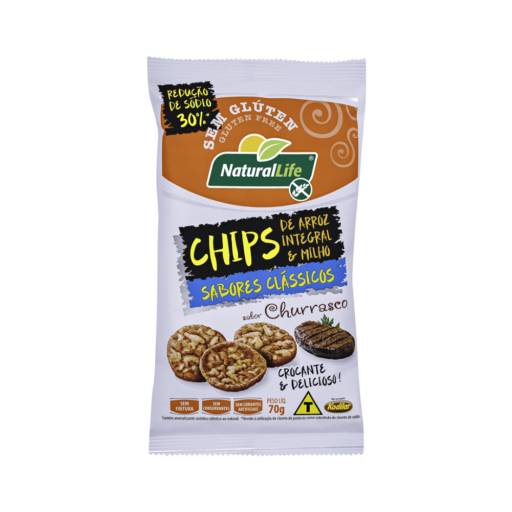 Chips de Arroz Integral e Milho sabor Churrasco 70g - Kodilar