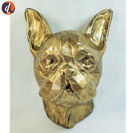 Bulldog francês de parede dourado em Assis, SP por Decorano Loja Decor
