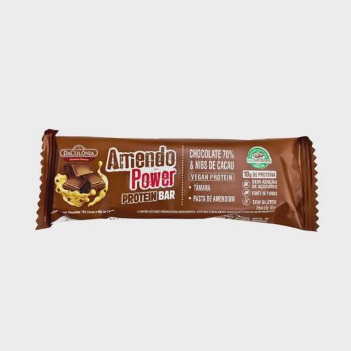 Barra de Proteína AmendoPower sabor Chocolate 70% 50g - DaColônia