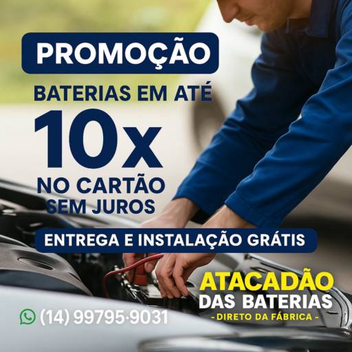 Bateria 60ah Selada direto da fábrica no Atacadão das Baterias