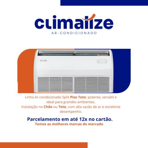 Ar-condicionado linha split Piso Teto, mais procurado para ambientes maiores ou comercial.
Trabalhamos com as melhores marcas do mercado.
Capacidades 30.000btu's / 36.000btu's / 45.000btu's / 48.000btu's / 55.000btu's / 60.000btu's.