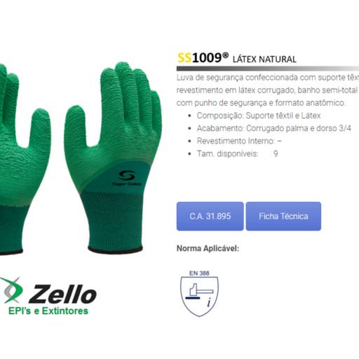 Luva Corrugada (SS1009) por Zello EPI's
