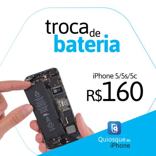 Comprar o produto de Troca de Bateria 5/5S/5C em Outros Serviços pela empresa Quiosque do Iphone em Marília, SP por Solutudo