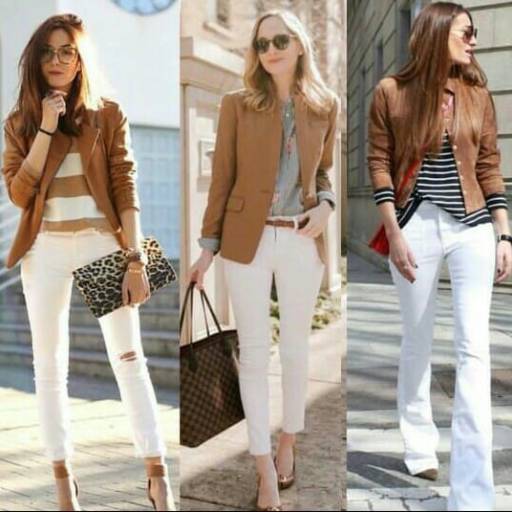 Blazer nude com calça branca, combinação perfeita!!! em Bauru, SP por Blessing Store 