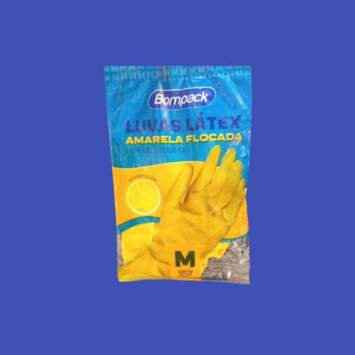 LUVAS LÁTEX  BOMPAK AMARELA M.jpg em Jundiaí, SP por Sempre Limp - Produtos de limpeza, Higiene e Descartáveis