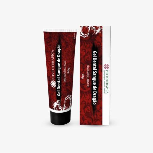Gel Dental com Carvão Ativado e Sangue de Dragão 90g - Phytoterápica
