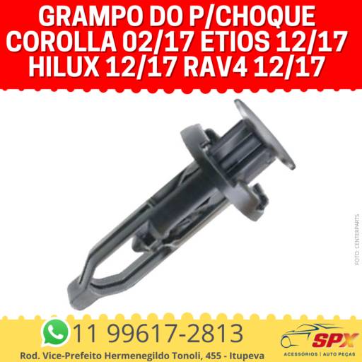 Grampo do P/choque Corolla 02/17 Etios 12/17 Hilux 12/17 Rav4 12/17 em Itupeva, SP por Spx Acessórios e Autopeças