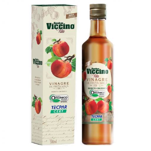 Vinagre de maça orgânico - Senhor Viccino Vita - 500ml em Atibaia, SP por Farmalu - Farmácia de Manipulação
