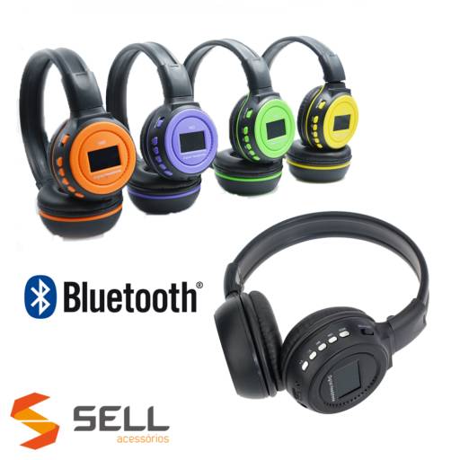 Fone de Ouvido Bluetooth Sem Fio com Visor FM e Cartao de Memoria BQ-N65 por Sell Acessórios 