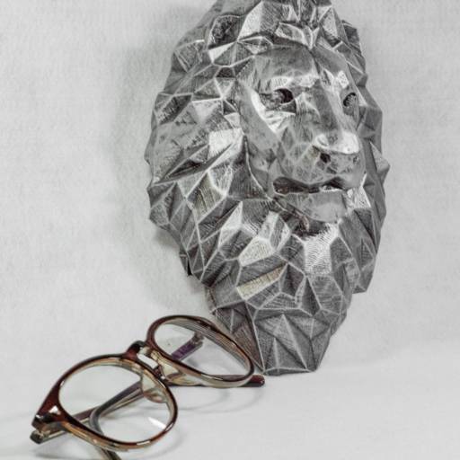 Leão de parede prata em Assis, SP por Decorano Loja Decor