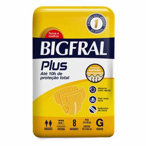 Comprar o produto de FRALDAS BIGFRAL PLUS em Fraldas para Adultos pela empresa Farma Plus Farmácia e Drogaria em Praia Grande, SP por Solutudo