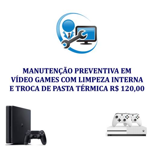 Manutenção preventiva de Vídeo Games em Foz do Iguaçu, PR por CMS Tech Soluções - Assistência Técnica