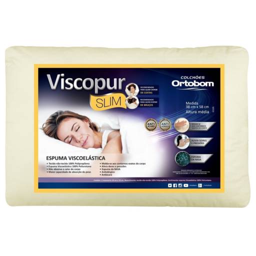 Travesseiro Viscopur Ortobom por Colchões Ortobom - JK Vila Portes