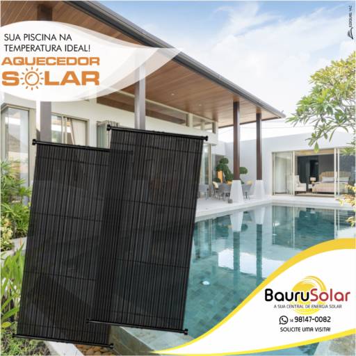 Comprar o produto de AQUECEDOR SOLAR -  PISCINA AQUECIDA O ANO TODO em Materiais Elétricos pela empresa Bauru Solar em Bauru, SP por Solutudo