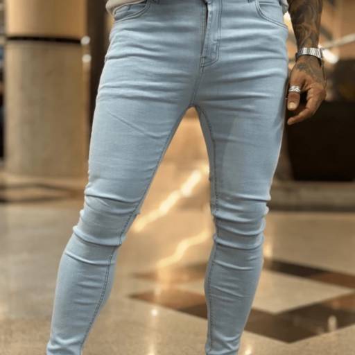 Calça Jeans Masculina Skinny Lisa Delavê Básica com Elastano Confortável