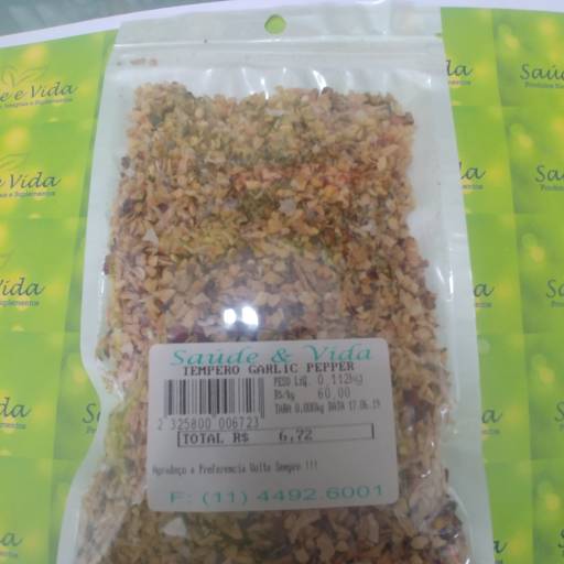 Tempero Garlic Pepper por Saúde e Vida
