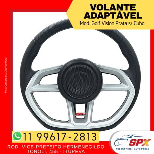 VOLANTE ADAPTÁVEL - MOD. GOLF VISION PRATA S/ CUBO