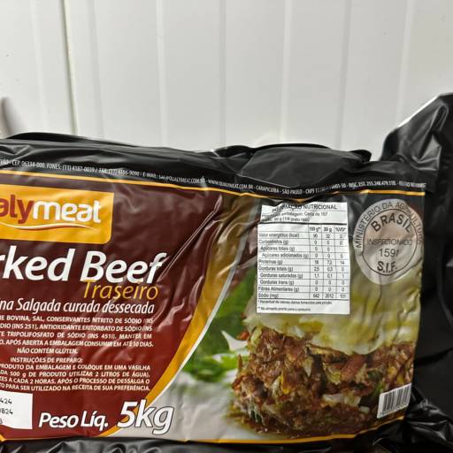 Comprar o produto de CARNE SECA JERKED BEEF 5 KG  em Carne Seca pela empresa Líder Carnes • Delivery de Carnes em Atibaia e Região em Atibaia, SP por Solutudo