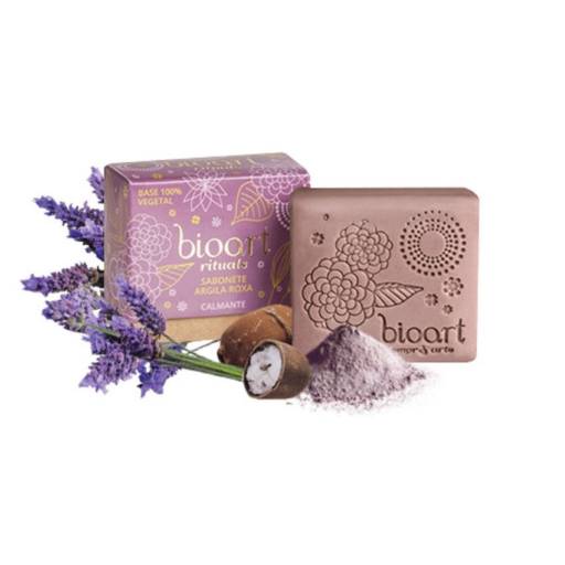 Barra de Tratamento - Argila roxa e lavanda (Tonificante) 100g - Bioart por Cuidados da Mata - Cosméticos Naturais e Veganos