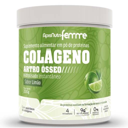 Comprar o produto de Colágeno Hidrolisado Artro ósseo ( sabor limão-clorofila) 200g  em Vitaminas e Minerais pela empresa Viva Natural - Produtos Naturais em Foz do Iguaçu, PR por Solutudo