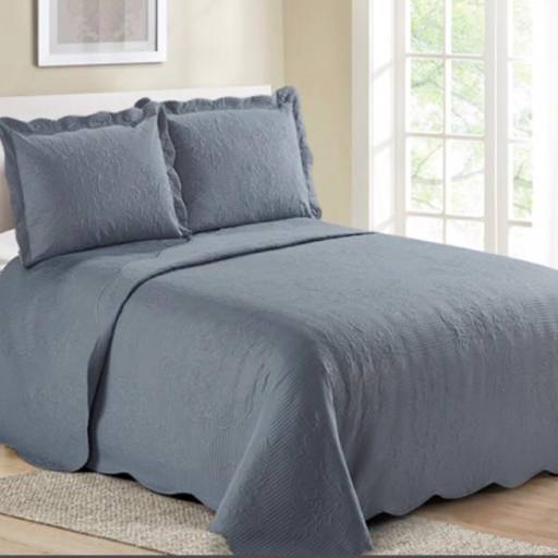 Colcha Damask Casal Azul