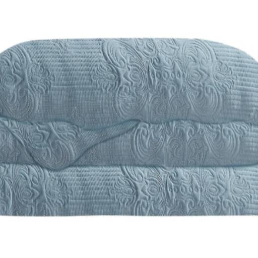 Colcha Damask Casal Azul