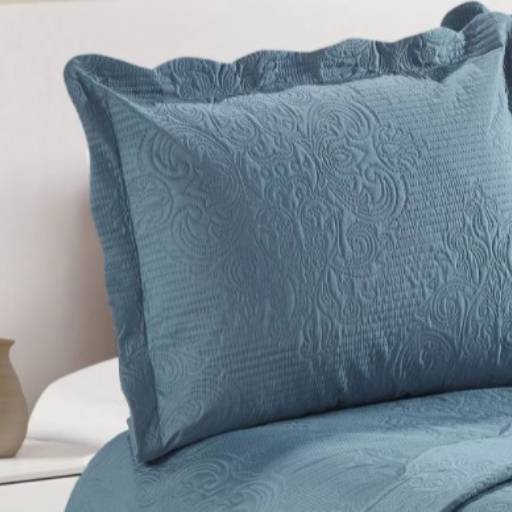 Colcha Damask Casal Azul