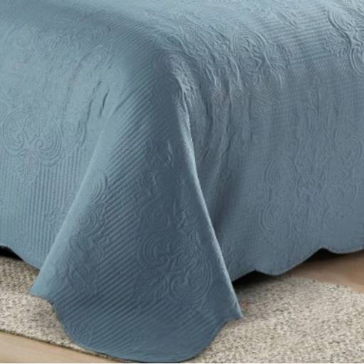 Colcha Damask Casal Azul