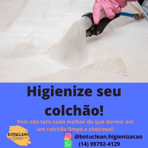 Limpeza e Higienização de Colchões  em Botucatu, SP por Botuclean - Limpeza Profissional de Estofados