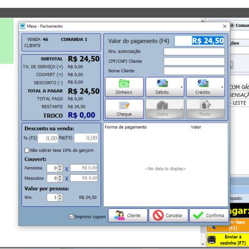 Faturamento - Permite o pagamento parcial com bastante facilidade...