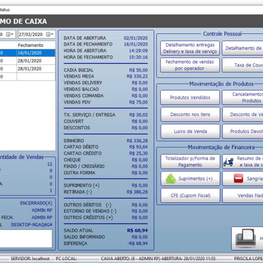 Caixa - Você tem autonomia pra filtrar as datas que deseja enxergar o resultado...