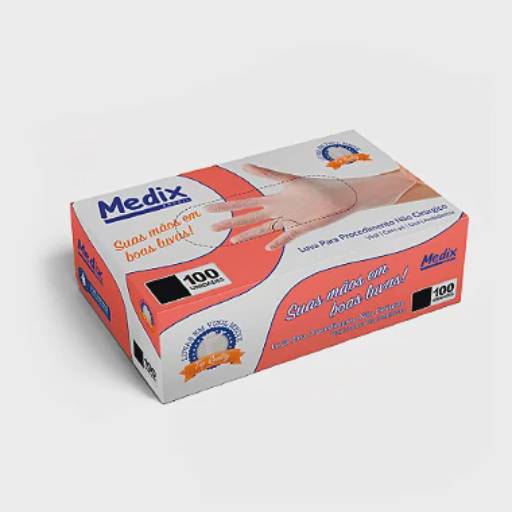 Luva Vinil  com Pó 100un | Medix