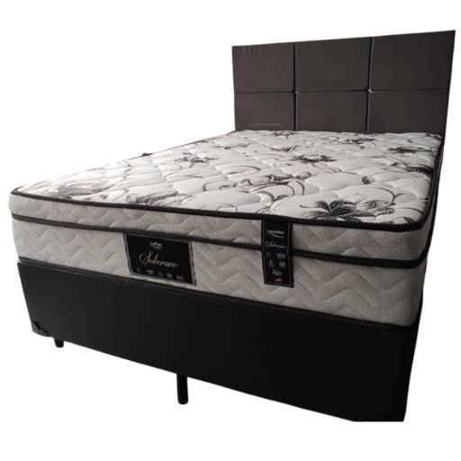 Conjunto Cama Box + Colchão Casal Molas Ensacadas + Cabeceira 