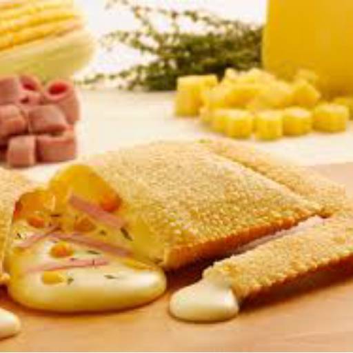 Comprar o produto de Pastel de peito de peru defumado com queijo  em Pastéis Salgados pela empresa Bom Gosto Sorvetes e Pastéis em Americana, SP por Solutudo