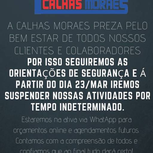 Comunicado em Boituva, SP por Calhas Moraes
