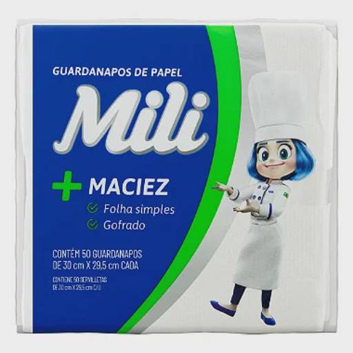 Guardanapo Folha Simples 30X29,5cm 50un | Mili