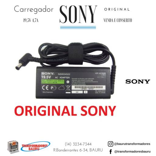 Comprar o produto de Carregador para Notebook SONY ORIGINAL em Sony Vaio pela empresa Transformadores Bauru em Bauru, SP por Solutudo