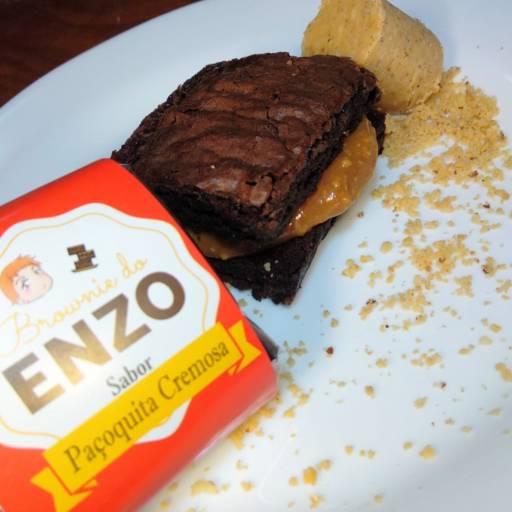 Brownie do Enzo RECHEADO sabor PAÇOQUITA cremosa